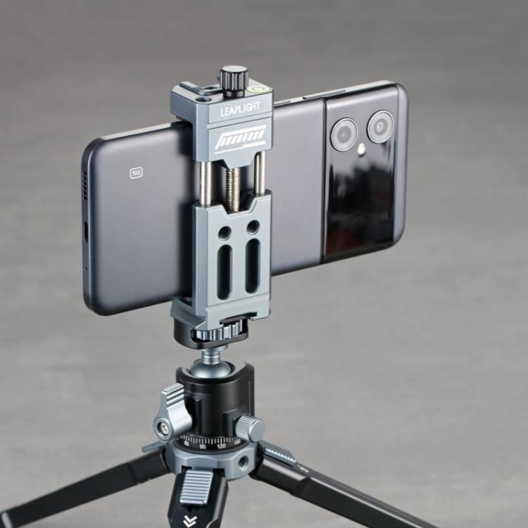 Leaplight Dual Cold Shoe All-Metal Phone Mount with 4x1/4 Inch Screw Ports & Arri Locating Holes