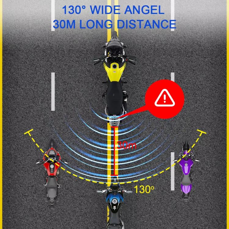 24GHz Motorcycle 30-Meter Blind Spot Radar Detection System Lane Change Assist for Safe Riding