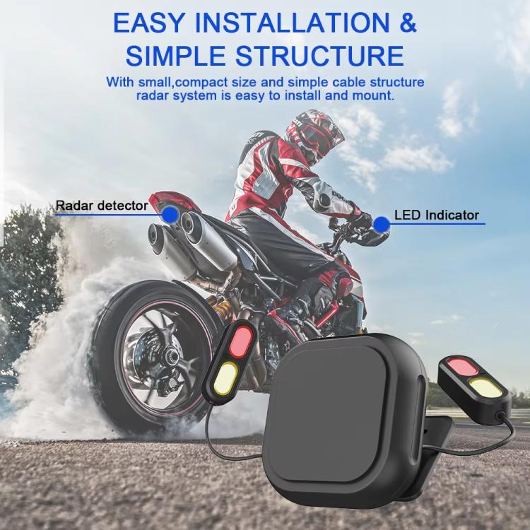 24GHz Motorcycle 30-Meter Blind Spot Radar Detection System Lane Change Assist for Safe Riding