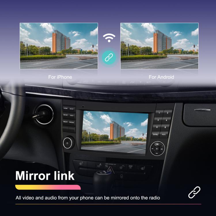 7 inch Horizontal Screen 2+64G Bluetooth Car Player Carplay Car Center Control Integrated Machine For Mercedes-Benz W211 / E200 / E220 / CLS350 / CLS500