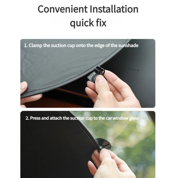 Titanium Silver Car Rear Window Sunshade Heat Insulating Shield with Suction Cup Mounted