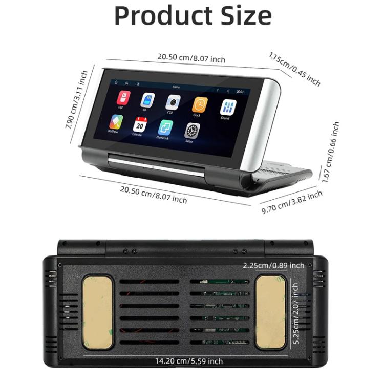 6.86 Inch Foldable Portable Bluetooth Car MP5 Player With MirrorLink/CarPlay/Android Auto Support