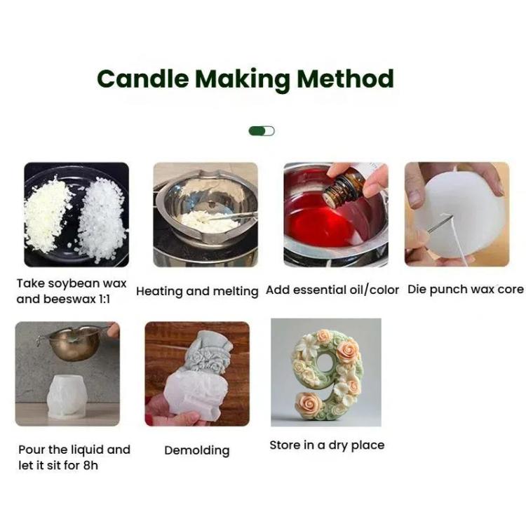 Flower Digital Aromatherapy Candle Silicone Mold DIY Diffuser Ornament Three-dimensional Digital Plaster Mold