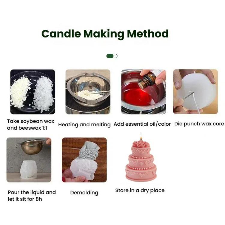 Rose Cake Scented Candle Silicone Mold DIY Diffuser Stone Ornament Handmade Soap Mold