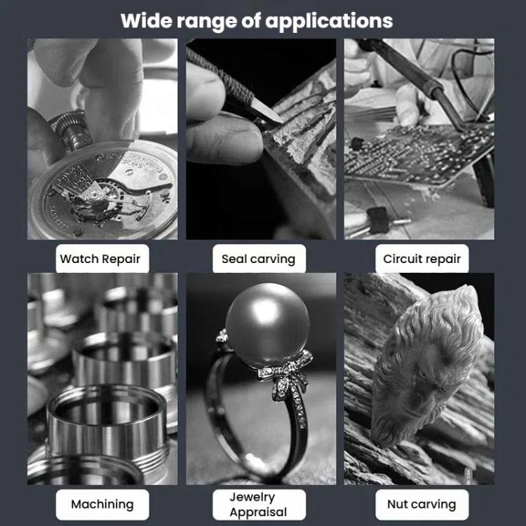 60mm Magnifying Glass With Auxiliary Clamp Soldering Iron Repair Circuit Board Desktop Magnifying Glass