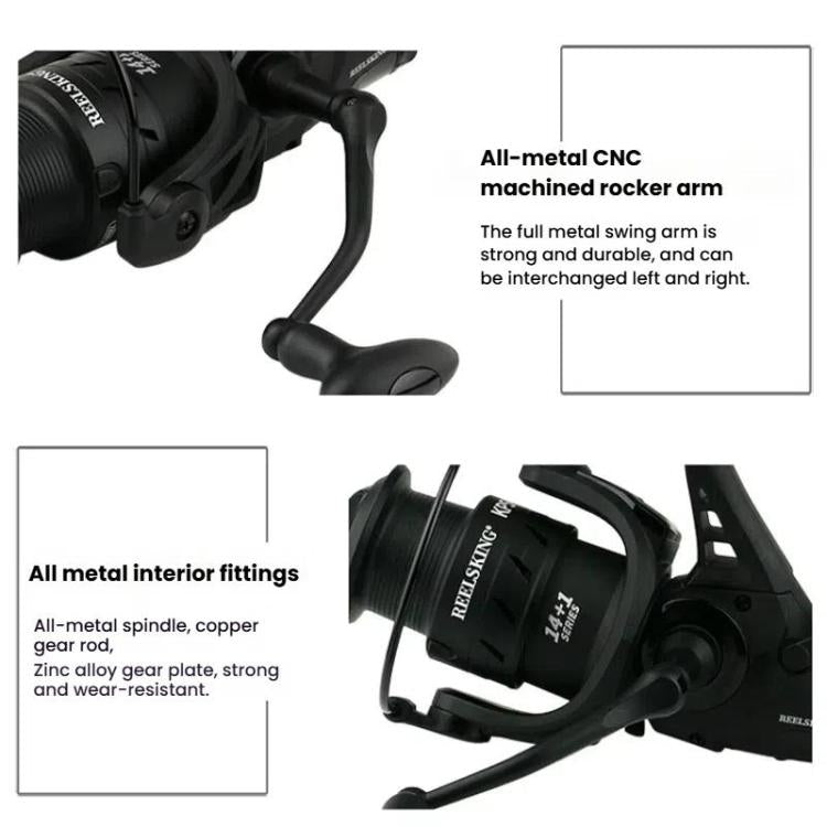 Dual Brake Fishing Reel Metal Shallow Spool & Zero-Gap Design for Long Casting