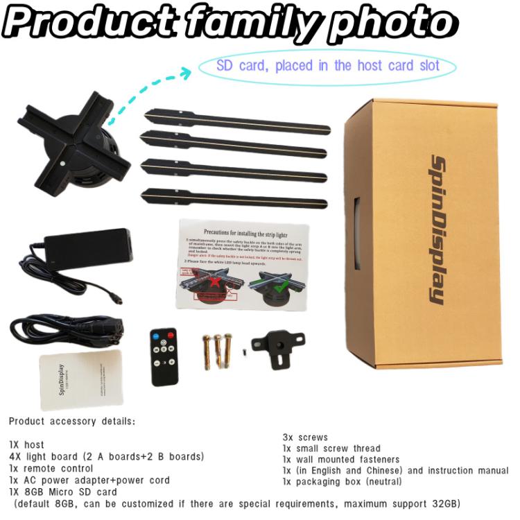 60cm 3D Holographic Fan with 1600x720 Resolution & 720 LEDs WiFi/APP DIY Content Control