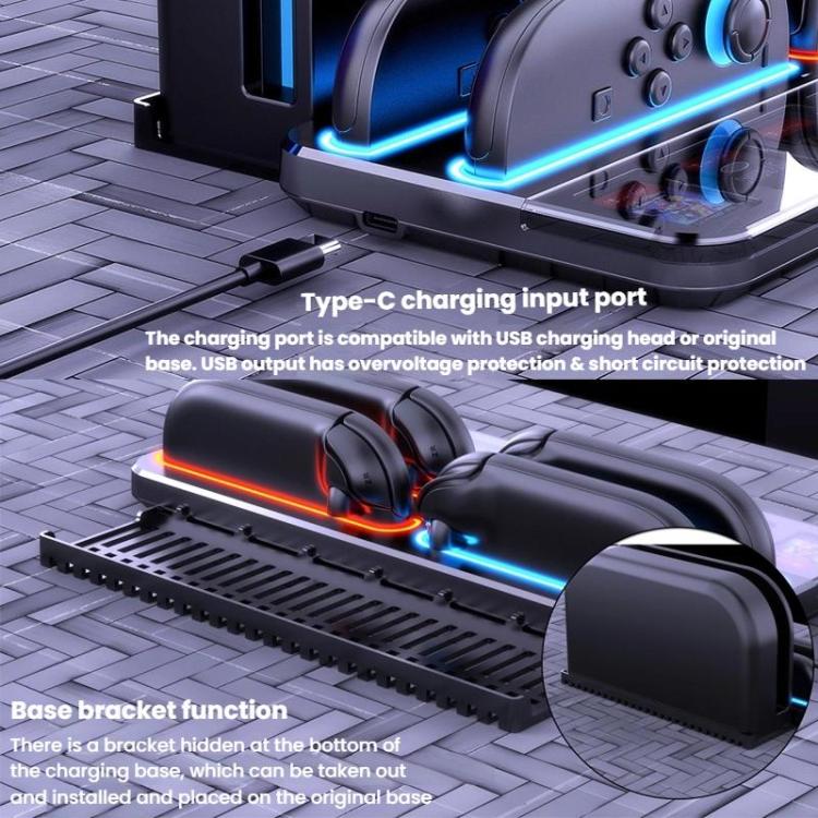For Nintendo Switch 2 Controller Charging Dock Ultra-thin Stand With 8 Game Card Storage