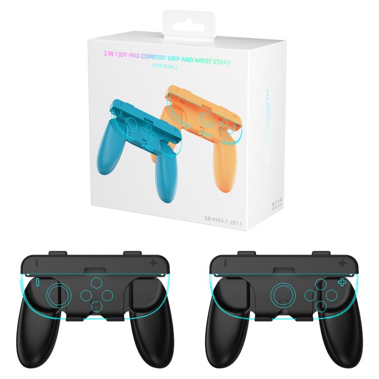 For Nintendo Switch 2 Joy-Con Controllers 2-in-1 Detachable Grip for Dual/Single-Hand Use