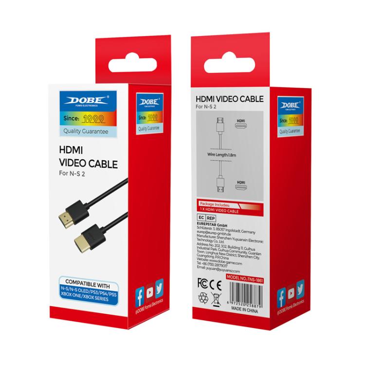 DOBE High Speed HDMI Video Cable For Nintendo Switch 2 / Switch / Switch OLED / PS5 / PS4 / Xbox Series Console