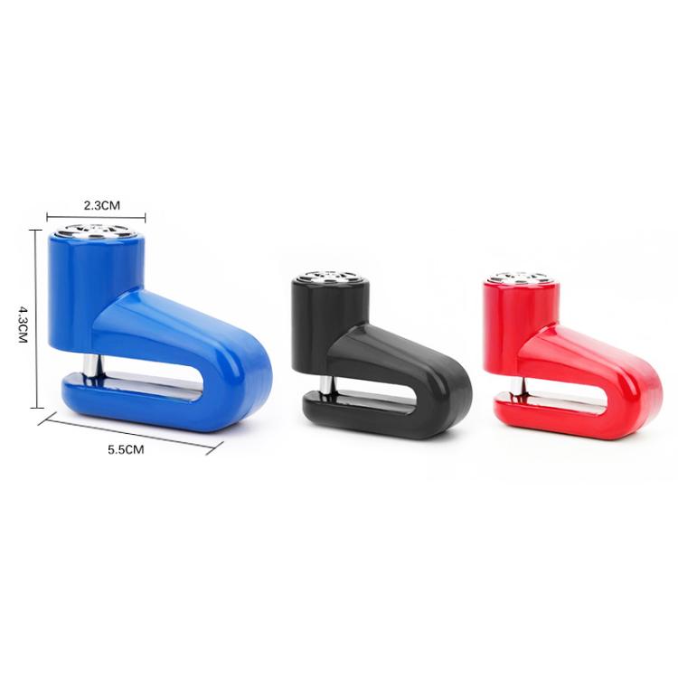 Bicycle Disc Brake Lock Portable Motorcycle Reminder Rope Lock Accessories, Red, Black, Blue