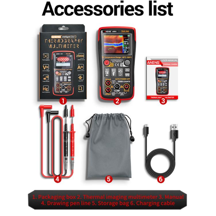 ANENG 2 In 1 HD Infrared Thermal Imager Digital Multimeter