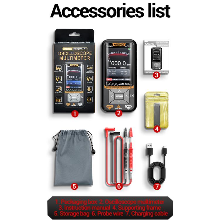 ANENG 2 In 1 Handheld Color Screen Oscilloscope Digital Multimeter