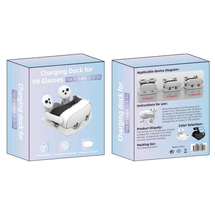 For Meta Quest 3S / 3 / 2 iplay HBV-641 Handle Storage Rack VR Headset Charging Stand With LED Light