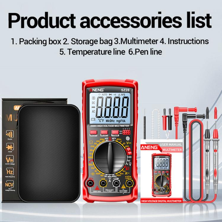 ANENG 2000V High Voltage High Precision Photovoltaic Digital Multimeter