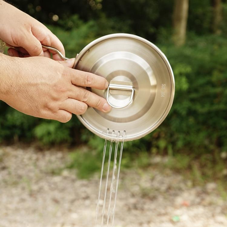 3000ml 16cm Heightened Outdoor Pots 304 Stainless Steel Outdoor Cooking Kettles, CLS Handle, CLS Dual-ear