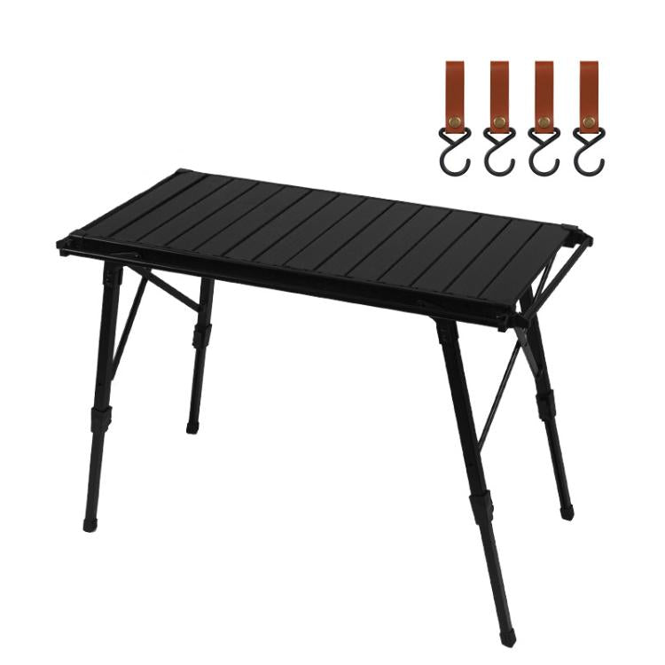 CLS Outdoor Aluminum Egg Roll Table Camping Folding Table, 8245 6 Plates, 9545 Folded 7 Plates, 8744 Black, 8744 Wood Grain, 8744 Black+4 PU Hooks, 8744 Wood Grain+4 PU Hooks