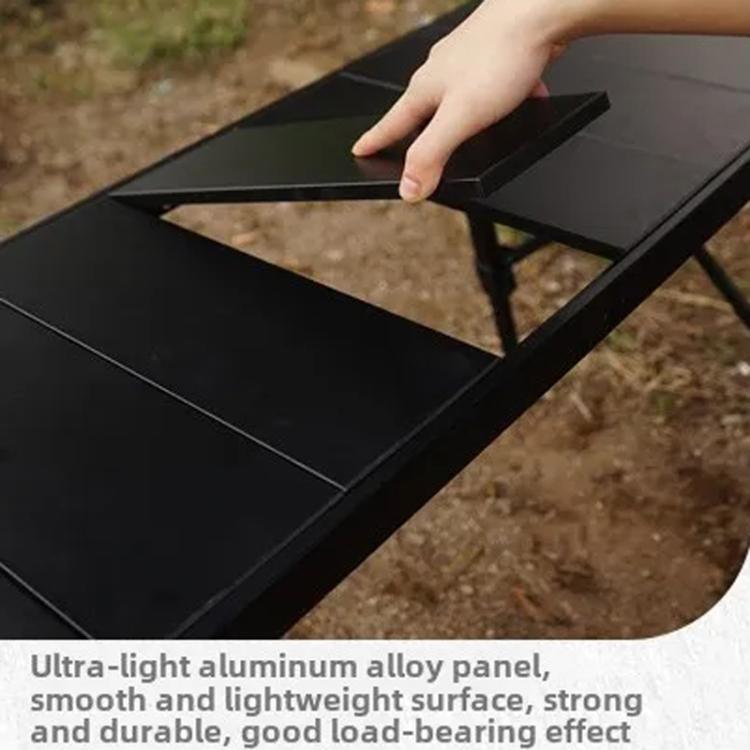 CLS Outdoor Aluminum Egg Roll Table Camping Folding Table, 8245 6 Plates, 9545 Folded 7 Plates, 8744 Black, 8744 Wood Grain, 8744 Black+4 PU Hooks, 8744 Wood Grain+4 PU Hooks