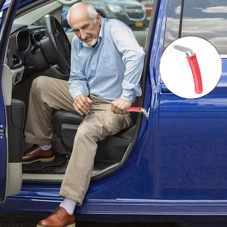 Car Handle Assist Device For Elderly People Getting Out Of A Car With Cane