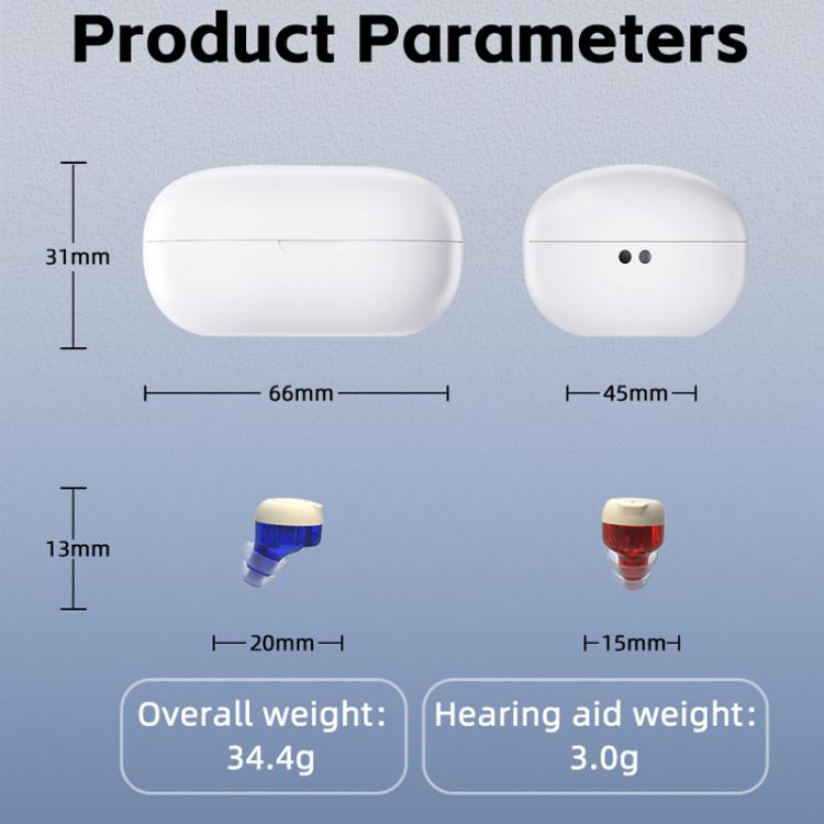 Wireless Invisible Hearing Aid With Digital Display Charging Case & Touch Control