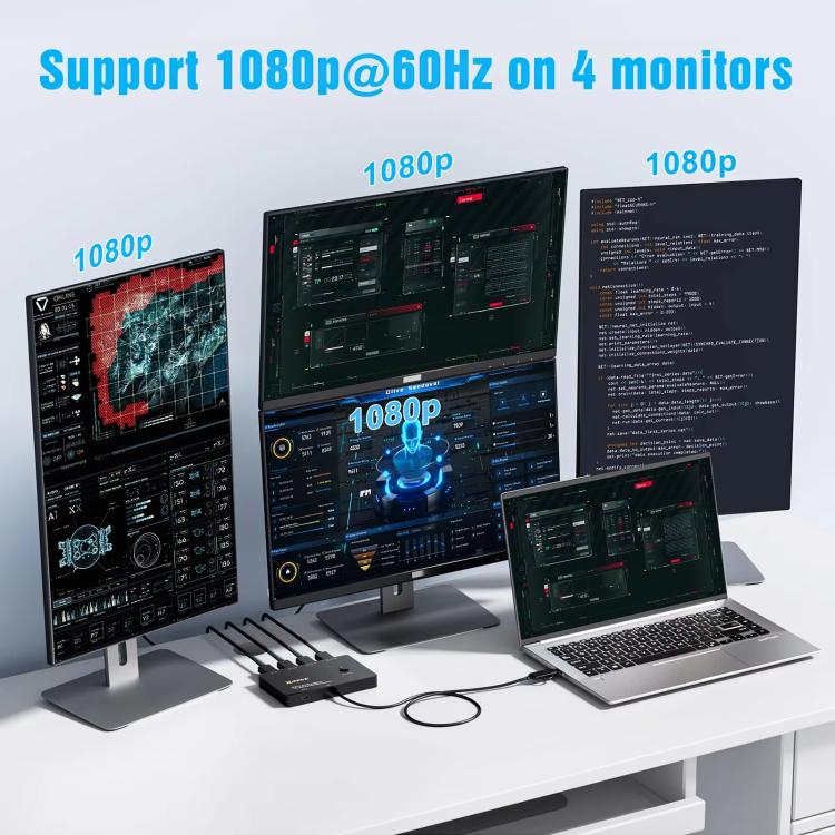 USB / Type-C To 4 HDMI Port Adapter KVM Switch