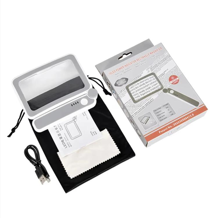 3.5X 12LED Folding Magnifying Glass Handheld Reading Glass With Charge Display