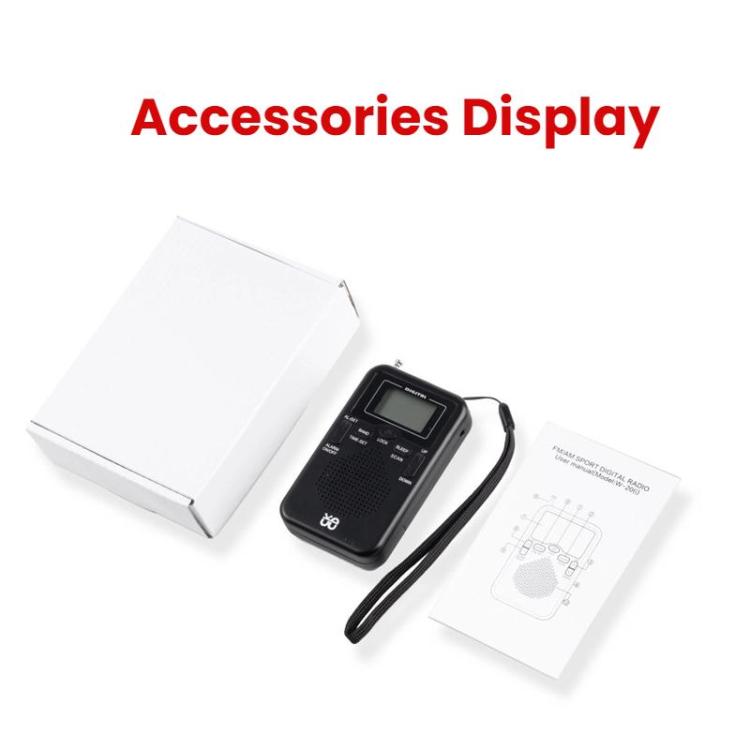 Portable FM/AM Clock-Controlled Stereo Pocket Radio Player