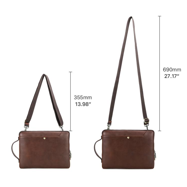 CONTACTS FAMILY 14.2 Inch Crazy Horse Leather Messenger Bag Vintage Crossbody Laptop Briefcase