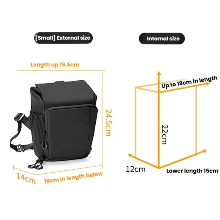 Cwatcun D198 Small Expandable Single Shoulder Camera Bag Waterproof Multi-Function Camera Bag