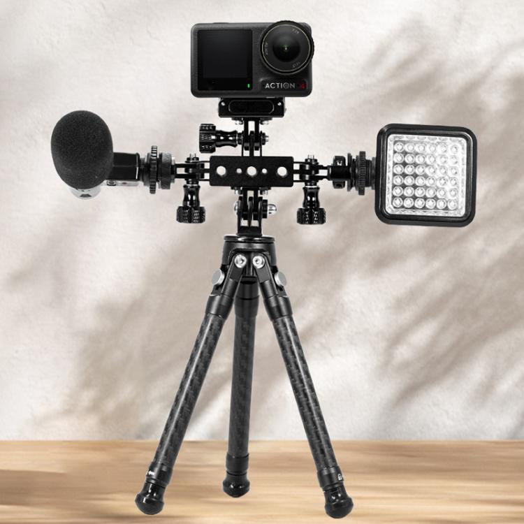 Aluminum Alloy 3 Station Live Streaming Stand Action Camera Multi Functional Expansion Adapter Accessory, 3 Card, 2 Card To 3 Card, 1/4 Pitch To 3 Card, 1 Inch Ball Head To 3 Card, 17mm Ball Head To 3 Card