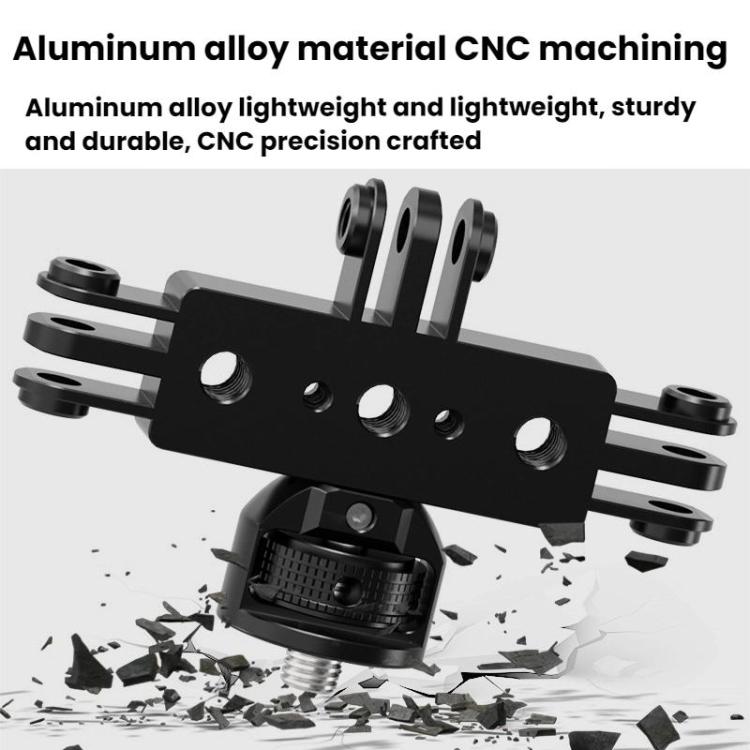 Aluminum Alloy 3 Station Live Streaming Stand Action Camera Multi Functional Expansion Adapter Accessory, 3 Card, 2 Card To 3 Card, 1/4 Pitch To 3 Card, 1 Inch Ball Head To 3 Card, 17mm Ball Head To 3 Card