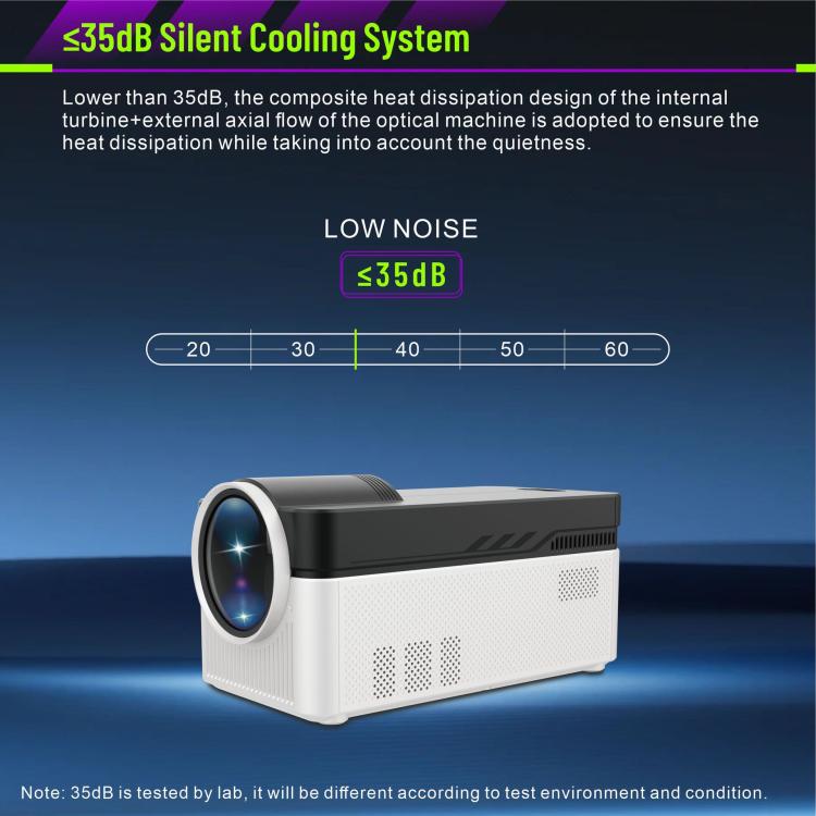 8K Home Theater Portable Android Projector With Smart Decoder, US Plug, EU Plug, UK Plug, AU Plug