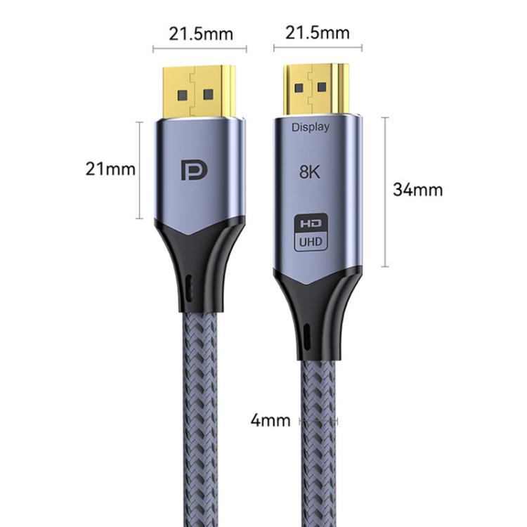 DP To HDMI 8K 60HZ HD Conversion Cable TV Computer Connection Conversion Monitor Projection Cable