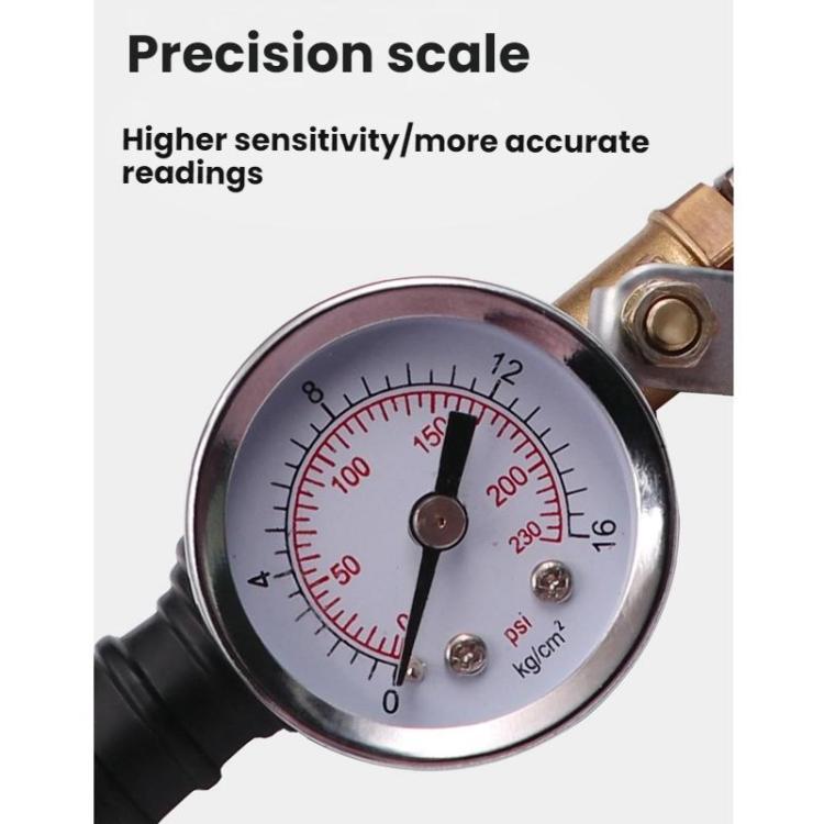 Truck Tire Extended Quick-Inflation Rod With Tire Pressure Gauge