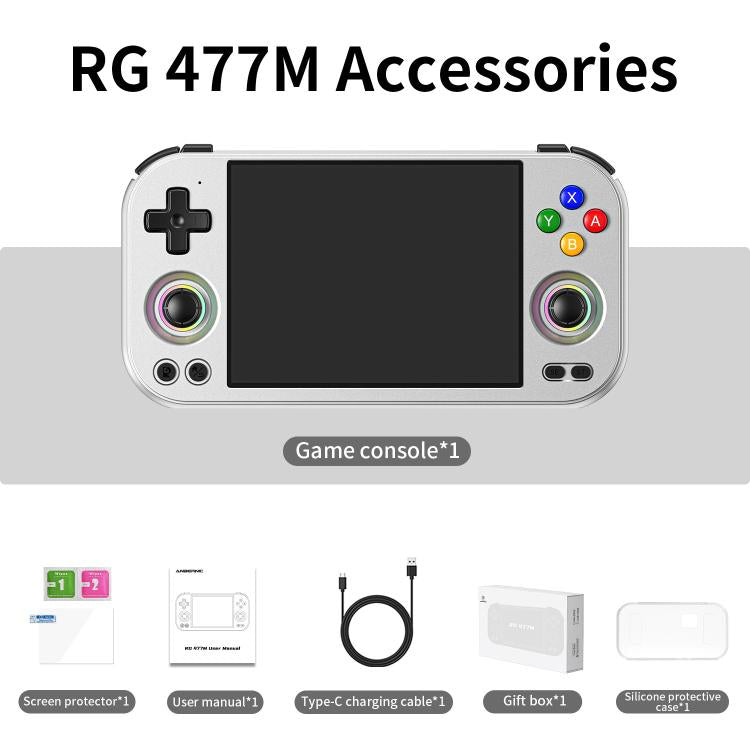 ANBERNIC RG 477M Android 14 Handheld Game Console With Aluminum Alloy Body, 4.7-Inch LTPS In-Cell Touch Screen, 3D Hall Joystick & Self-Developed AI Assistant
