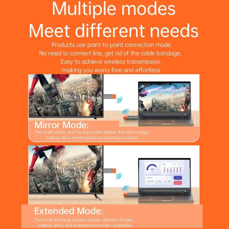 HDMI Wireless Transmitter 50M Signal Extension 1080P WIFI Computer Wireless Casting Same Screen, Transmitter + Receiver