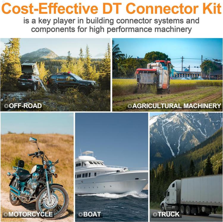 603pcs /Set DT Connector Kit with 2/3/4/6/8/12 Pin DT Connectors and Extraction Tools