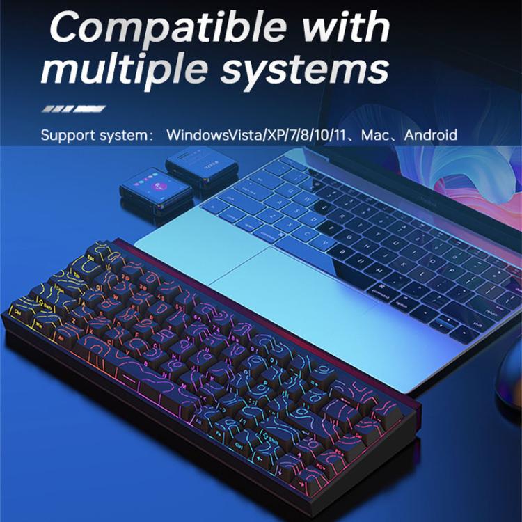 NACODEX NK68 Magnetic Shaft Mechanical Dazzle Color Wired Keyboard Office Computer Gaming 68 Keys Keyboard