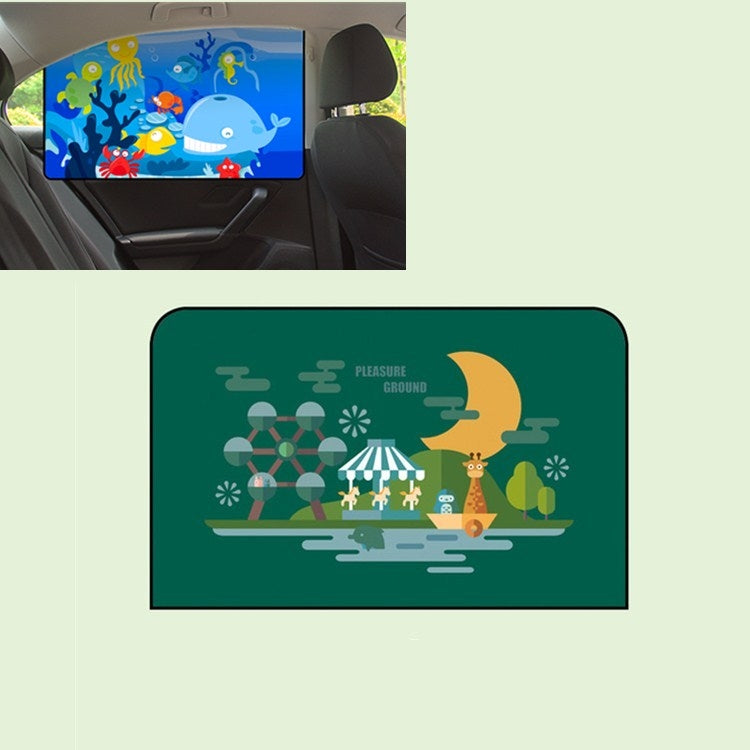 Car Cartoon Magnetic Sunshade Sunscreen Telescopic Collapsible Sunshield