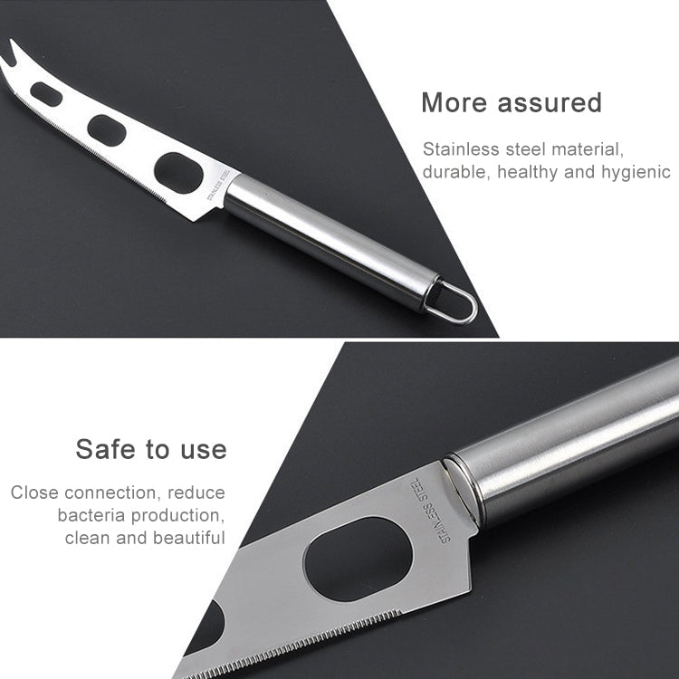 Stainless Steel Cheese Knife With Fork Tip Cheese Butter Knife Slicer Butter Pizza Cutter