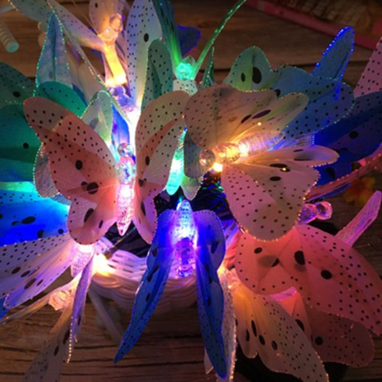 Solar Powered Butterfly Fiber Optic Fairy String Waterproof Christmas Outdoor Garden Holiday Lights