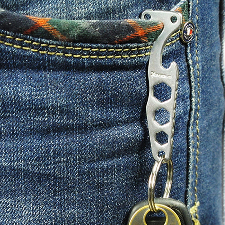 Pocket Carbon Stainless Steel Key Holder Bottle Opener Outdoor Sports Camping EDC Tool