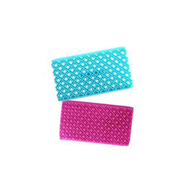2 PCS Cake Fondant Tool Heart Shaped Diamond Texture Plaid Overpass Quyi Seal Printing Mould