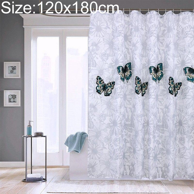 Butterfly Waterproof Polyester Shower Washable Bathroom Curtains