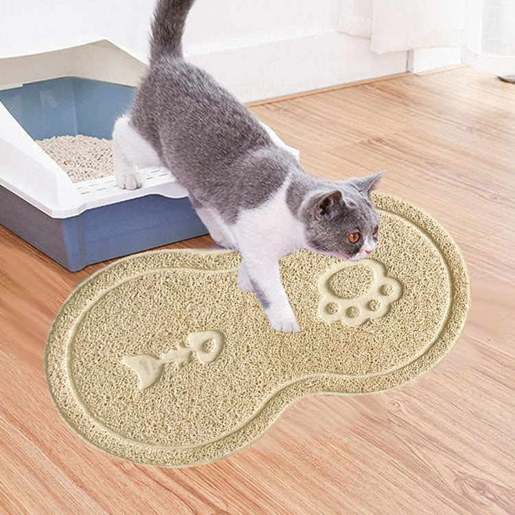 Lovely PVC Cat Litter Mat Eight-shaped Anti-skid Placemat Pet Supplies