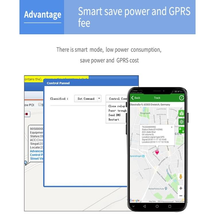 TK202A 4G Car Truck Vehicle Tracking GSM GPRS GPS Tracker Support AGPS, Battery Capacity: 6500mAh