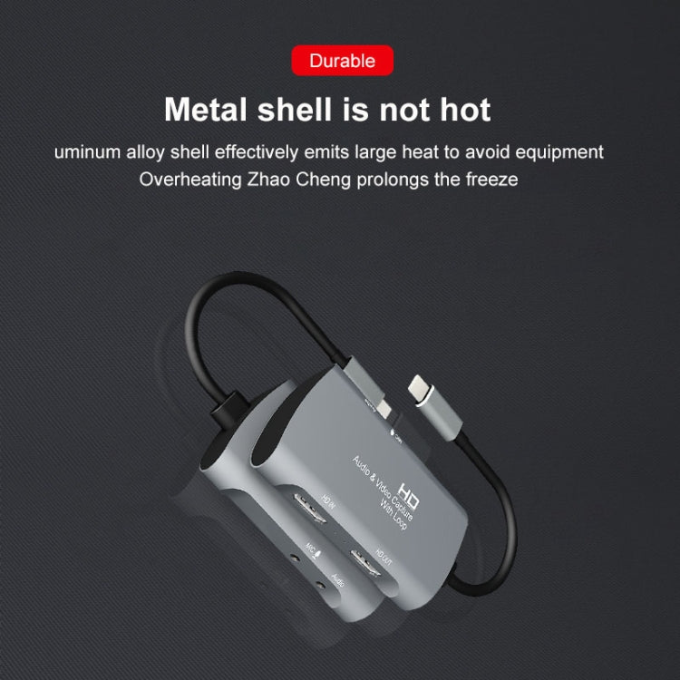 Z30A HDMI Female + Mic to HDMI Female + Audio + USB-C / Type-C Video Capture Box