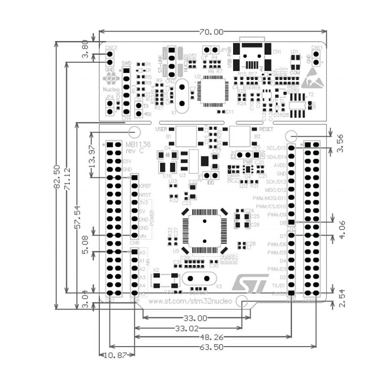 Waveshare NUCLEO-L476RG, STM32 Nucleo-64 Development Board
