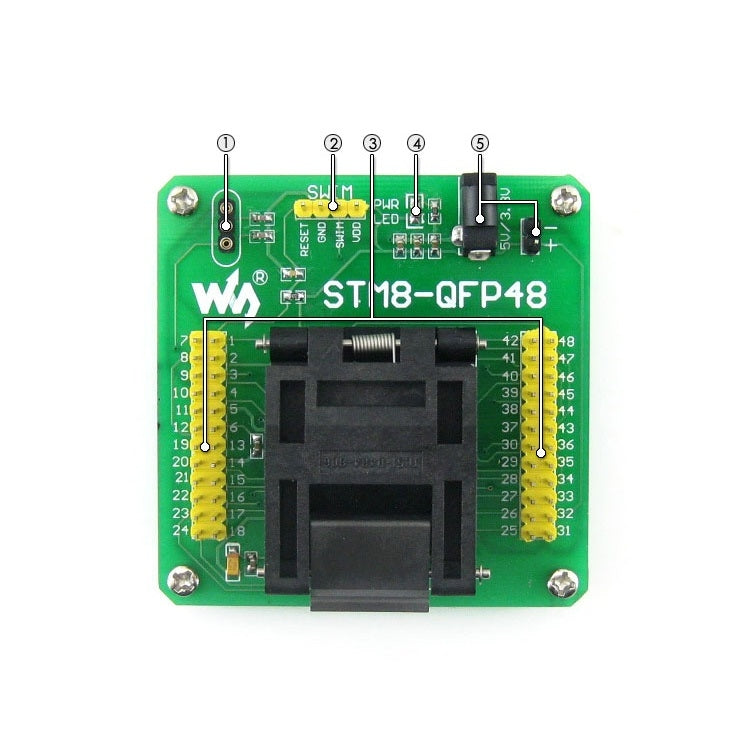 Waveshare STM8-QFP48, Programmer Adapter