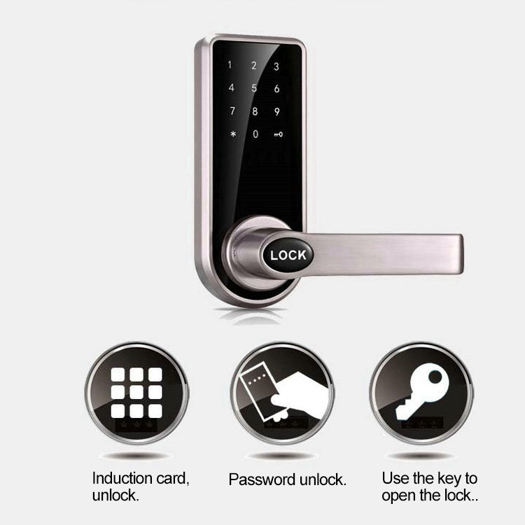 OS8818 Password + Key + Sensor Card Zinc Alloy Electronic Door Lock Touch Screen Electronic Code Lock